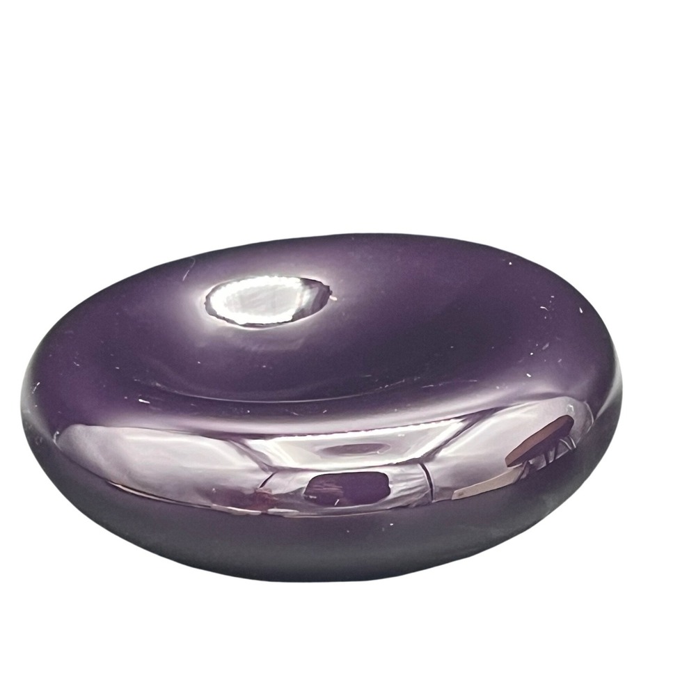 Vintage 80s Larry Laslo Mikasa Purple Lavender Plum Glass Dish Bowl Japan‎